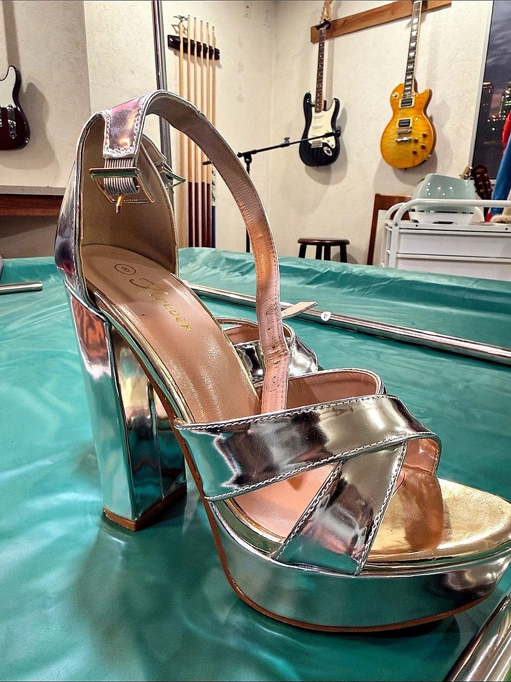 Forever Metallic Platform Heels in Silver